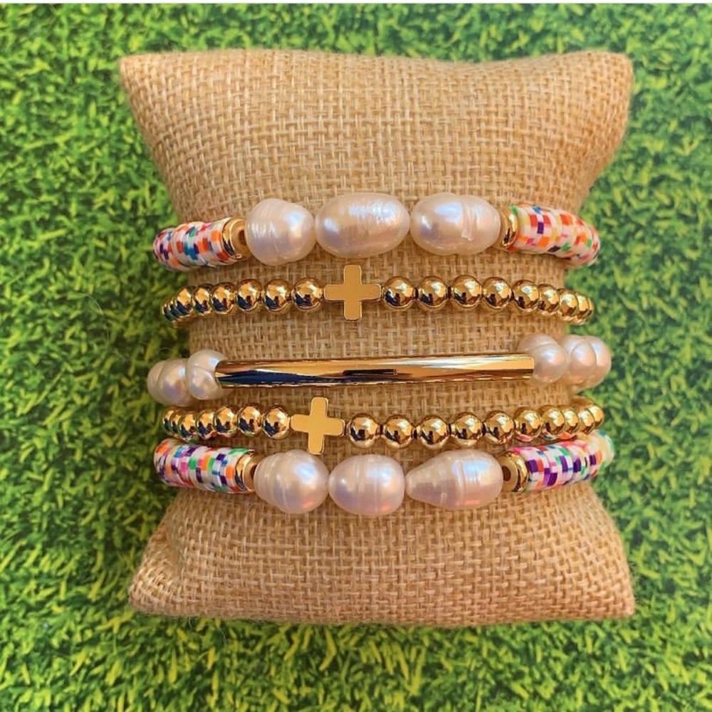 Stack of bracelets